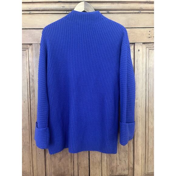 Athleta Azalea Merino Wool Cobalt Cashmere Chunky Knit Sweater Size XS NWT $249 - Picture 6 of 7